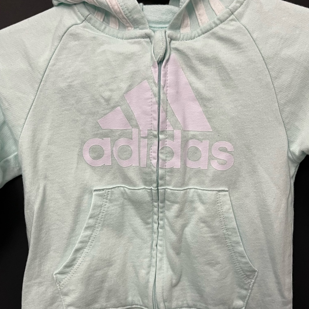 Adidas mint green hoodie outfit. Size 6M Excellent Condition